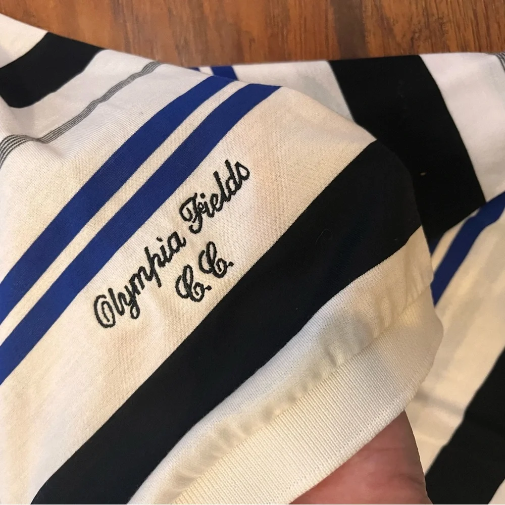 Ralph Lauren Polo Golf shirt men’s XL Pima cotton blue white black striped soft